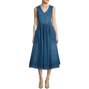 ⭐️LONG WKND SALE⭐️ NWOT ~ Authentic Co. Sleeveless Denim Midi Dress